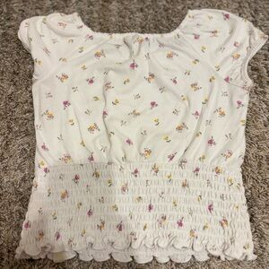 Abercrombie Kids White and Pink Blouse